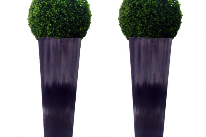 50019-CS-Dekoral Ahşap Vazolu Dekoratif Top Şimşir-130 cm